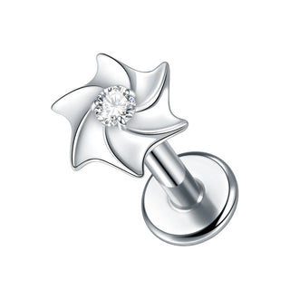 Titanium 16G Ear Cartilage Piercing Marquise CZ Flower Helix Conch Flat Back Rook Tragus Labret Lip Piercings Body Jewelry