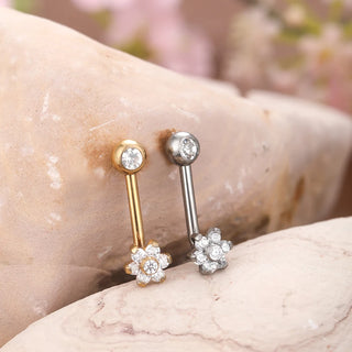 Titanium Christina Vertical Hood Piercings Flower Lip Belly Navel Rings Sexy Shinny Vagina Genital VCH Eyebrow Body Jewelry