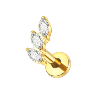 Titanium Ear Cartilage Piercings Flat Back Stud Earring Internal Thread Butterfly Cross CZ Helix Tragus Piercing Jewelry 16G