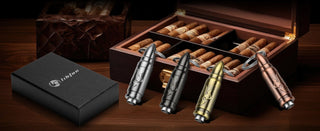 Portable Cigar Punch Cutter - Twist to Open Cigar Punch with 2 Sizes, Clockwise Switch, Precision Cutting for Various Cigars