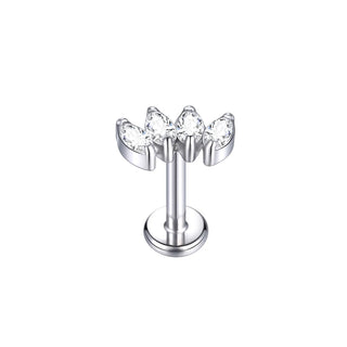 16G 8mm Labret Piercings Lip Ring Gold Color CZ Titanium Cartilage Helix Lobe Conch Earring Stud Piercings Women Jewelry