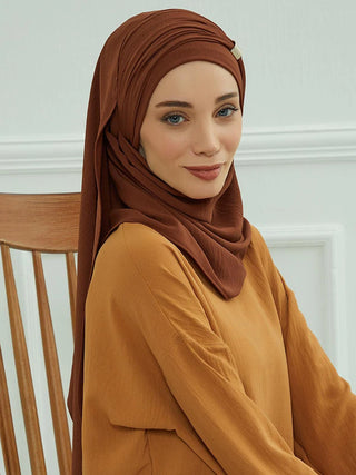 New Large Muslim Women Hijab Khimar Niqab Big Size,Metal Buckle Decoration