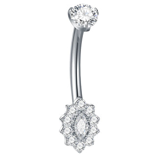 Titanium Gold Color Navel Piercings Marquise CZ Crystal Belly Button Rings Navel Earring Belly Piercings Ombligo Jewelry
