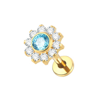 Titanium Ear Cartilage Piercings Flat Back Stud Earring Internal Thread Butterfly Cross CZ Helix Tragus Piercing Jewelry 16G