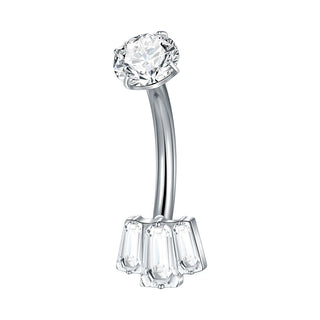 Titanium Gold Color Navel Piercings Marquise CZ Crystal Belly Button Rings Navel Earring Belly Piercings Ombligo Jewelry
