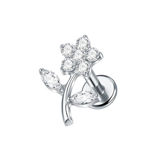 Titanium Ear Cartilage Piercings Flat Back Stud Earring Internal Thread Butterfly Cross CZ Helix Tragus Piercing Jewelry 16G