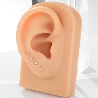 Implant Titanium Nose Stud Ring Set Round CZ Crystal Nose Piercings 1.5/2/2.5/3MM Screw Nostril Piercing Earring Jewelry 20G