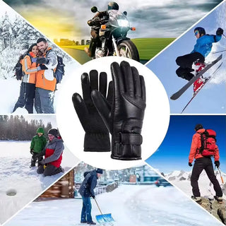 Full Finger Thermal Windproof Warm Gloves Heated Riding Gloves Outdoor Sports Heating Gloves Motorcycle Cold Gloves