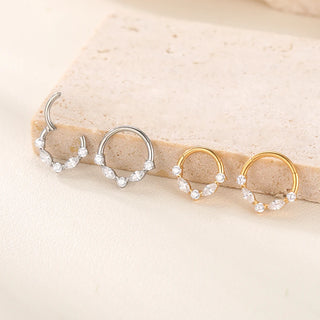 Marquise CZ Hinged Segment Piercing Titanium Septum Clicker Nose Hoop Ring Tragus  Upper Lobe Piercing Cartilage Earring