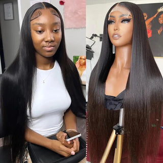 Glueless Straight Wig Wear and Go 5x5 6x4 Lace Front Wigs Human Hair Brazilian Remy Hair Ready to Wear Lace Wig  Bling Hair Thomas Family Essentials