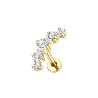 Titanium Ear Cartilage Piercings Flat Back Stud Earring Internal Thread Butterfly Cross CZ Helix Tragus Piercing Jewelry 16G