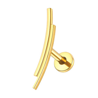 Titanium Ear Cartilage Piercings Flat Back Stud Earring Internal Thread Butterfly Cross CZ Helix Tragus Piercing Jewelry 16G