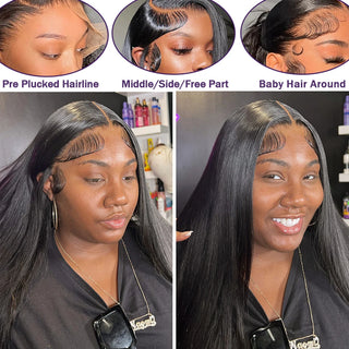 Glueless Wig Human Hair Ready To Wear Preplucked Straight Human Hair Wigs 5x5 Lace Closure Pre Cut 13x4 Lace Front Wigs Thomas Family Essentials