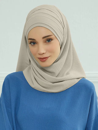 Big Size Plain Hijab Instant Turban Large Scarf Women
