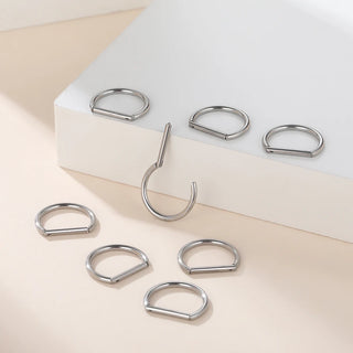 Titanium Nipple Shield Rings D Shaped Nipple Piercing Jewelry Ear Cartilage Earrings Nose Ring Daith Pirecing 14G 12/14/16mm