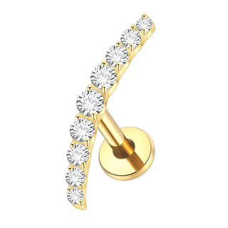 Titanium Ear Cartilage Piercings Flat Back Stud Earring Internal Thread Butterfly Cross CZ Helix Tragus Piercing Jewelry 16G