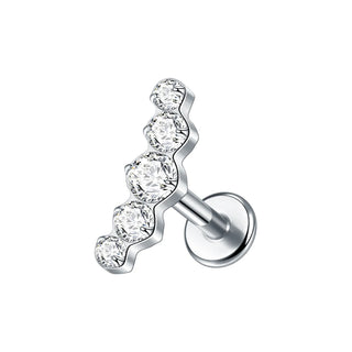 Titanium Ear Cartilage Piercings Flat Back Stud Earring Internal Thread Butterfly Cross CZ Helix Tragus Piercing Jewelry 16G