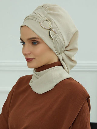 Ramadan Muslim Inner Hijabs For Woman  Turban Hijabs With Cap Islamic Muslim Jersey Head Scarf Headwraps Muslim Women Clothing