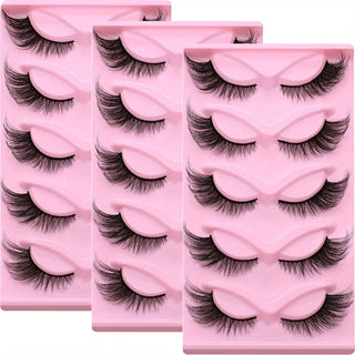 15Pairs/3Pack Cat Eye Lashes Long Lashes Cat Eye Look Wispy Lashes Eye End Elongated Strip Thick False Eyelashes