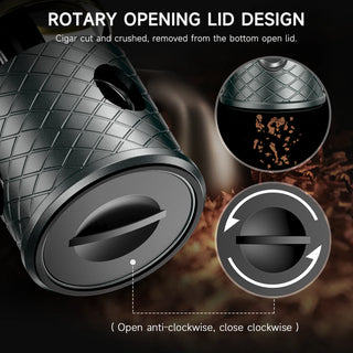 4-in-1 Cigar Cutter with Cigar Holder, Two Size Guillotine, V-Cutter, Cuts up to 68 Ring Size Cigars,Father's Day Gift for Men