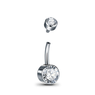G23 Titanium Belly Button Ring 14G  6/8/10/12mm Internal Thread Cubic Zirconia Belly Piercing Jewelry Navel Piercings Gift