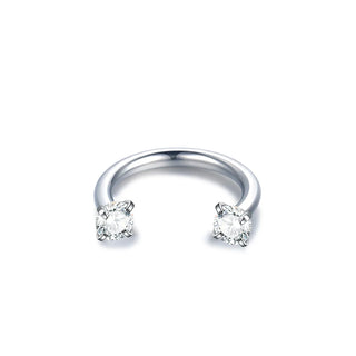 Titanium Horseshoe Septum Piercing Prong Set Round Zircon Ear Cartilage Tragus Body Piercing Jewelry