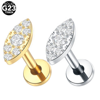 ASTM F136 Titanium 16G Square &Round CZ Labret Medusa Monroe Piercing Helix Cartilage Conch Tragus Lobe Stud Earring Jewelry