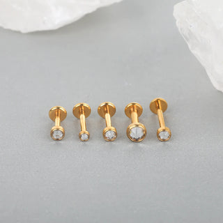 G23 Titanium Labret Piercing Lip Ring 16G 14G Internally Thread Nose Stud Earring Tragus Helix Cartilage Piercing  Jewelry Women