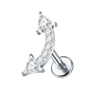 Titanium 16G Ear Cartilage Piercing Marquise CZ Flower Helix Conch Flat Back Rook Tragus Labret Lip Piercings Body Jewelry