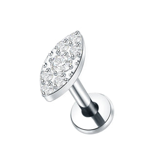 ASTM F136 Titanium 16G Square &Round CZ Labret Medusa Monroe Piercing Helix Cartilage Conch Tragus Lobe Stud Earring Jewelry