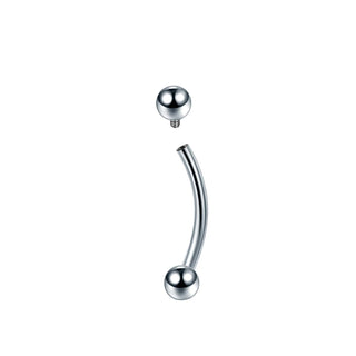 Titanium Eyebrow Piercings Curved Banana Internally Threaded Jewelry Belly Button Navel Earring Lip Tongue Pircings 14G 16G
