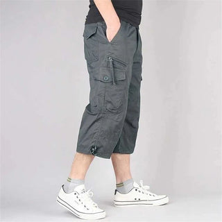 Long Length Cargo Shorts Men Summer Multi-Pocket Casual Cotton Elastic Capri Pants Men Military Tactical Short Hot Breeches 5XL