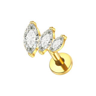 G23 Titanium Ear Cartilage Piercing Moon Heart Crystal Flat Back Ear Studs Tragus Helix Earrings Sexy Jewelry for Women