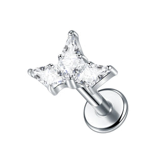 Titanium 16G Ear Cartilage Piercing Marquise CZ Flower Helix Conch Flat Back Rook Tragus Labret Lip Piercings Body Jewelry