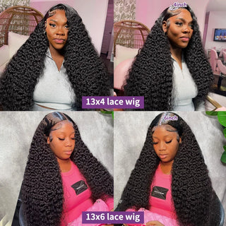 13x6 40inch 250% Loose Deep Wave 13x6 HD Lace Frontal Wig Brazilian 40 Inch 13x4 Curly Lace Frontal Human Hair Wigs For Women