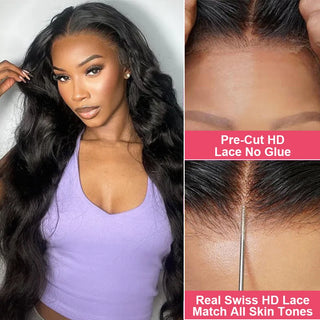 Glueless Wig Human Hair Ready To Wear Preplucked Brazilian Body Wave 13x6 HD Lace Frontal Wigs For Women Pre Cut No Glue 100% Thomas Family Essentials