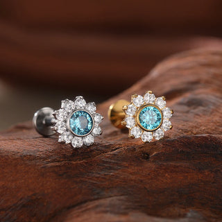 Titanium Ear Cartilage Piercings Flat Back Stud Earring Internal Thread Butterfly Cross CZ Helix Tragus Piercing Jewelry 16G