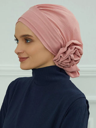 Plain Muslim Instant Turban Hat Inner Hijabs Caps Women Islamic Bandana Bonnet India Hats Female Headwrap Turbante Mujer Flower