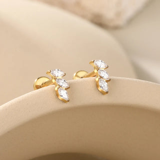 Titanium Ear Cartilage Piercings Flat Back Stud Earring Internal Thread Butterfly Cross CZ Helix Tragus Piercing Jewelry 16G