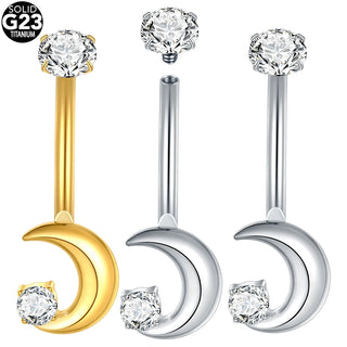 Titanium Gold Color Navel Piercings Marquise CZ Crystal Belly Button Rings Navel Earring Belly Piercings Ombligo Jewelry