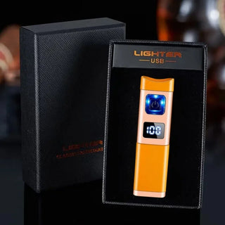 Three Direct Charging Power Display with Cigar Punch and Windproof Cigar Special Gas and Electric Integrated Portable Lighter