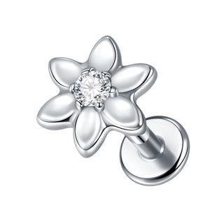 Titanium 16G Ear Cartilage Piercing Marquise CZ Flower Helix Conch Flat Back Rook Tragus Labret Lip Piercings Body Jewelry