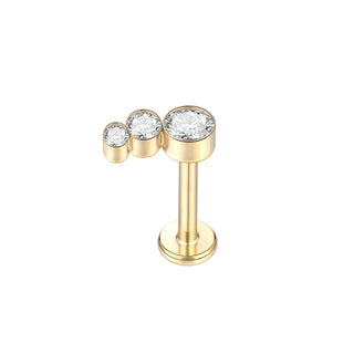 16G 8mm Labret Piercings Lip Ring Gold Color CZ Titanium Cartilage Helix Lobe Conch Earring Stud Piercings Women Jewelry