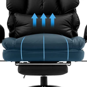 Heavy Duty Executive Office Chair w/ Adjustable Lumbar Support & Metal Base, High Back PU Leather Ergonomic Office Chair