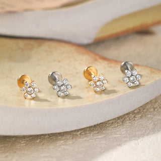 16G 8mm Labret Piercings Lip Ring Gold Color CZ Titanium Cartilage Helix Lobe Conch Earring Stud Piercings Women Jewelry