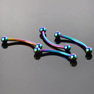 16G ASTM-F136 Titanium Eyebrow Piercing Earring 14/16mm Curved Tongue Pircing Snake Eyes Labret Lip Stud Daith Jewelry