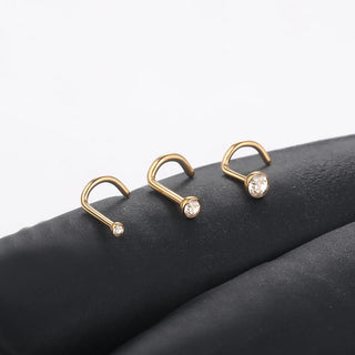 G23 Titanium Nose Ring Stud Piercing Nariz 18G 20G Crystal Nostril Pirsing Earring Cartilage Piercings Jewelry for Women