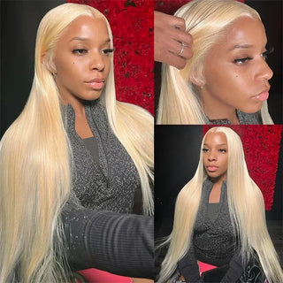 13x4 13x6 Full Frontal Lace 613 Blonde Colored Straight Human Hair Wigs Lace Front Wigs For Women 34 36 Inch Thomas Family Essentials