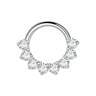 Marquise CZ Hinged Segment Piercing Titanium Septum Clicker Nose Hoop Ring Tragus  Upper Lobe Piercing Cartilage Earring