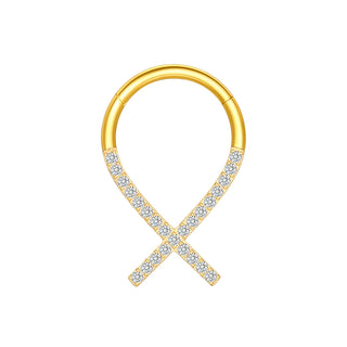 Marquise CZ Hinged Segment Piercing Titanium Septum Clicker Nose Hoop Ring Tragus  Upper Lobe Piercing Cartilage Earring